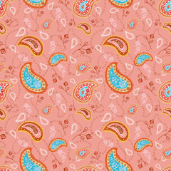 boho pattern in pink color 