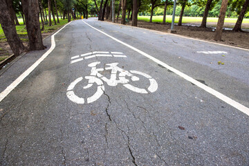 Obraz premium bicycle lane in the park