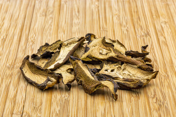 dried mushrooms bay bolete closeup