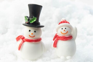 Snowman white on snow Christmas