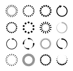 Loader icon vector circle button. Load sign symbol progress bar for upload download round process.