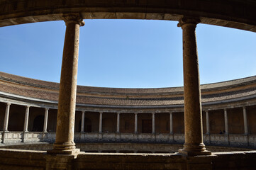 Palace of Charles V inside the Alhambra in Granada, Spain