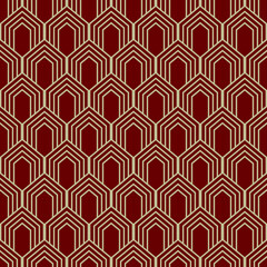 Line seamless pattern in art deco style. Geometric art deco background