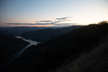 Sunset view from Miradouro de Ujo in Vale do Tua