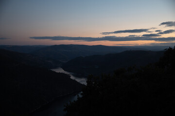 Sunset view from Miradouro de Ujo in Vale do Tua