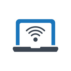 Computer Wifi icon ( vector illustration )