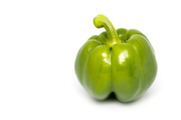 Green sweet pepper isolated on white background