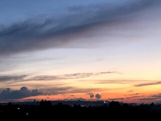 sunset over the city