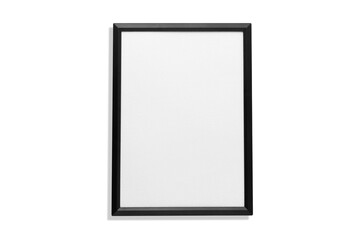 Black picture frame isolated on white background copy space for add message