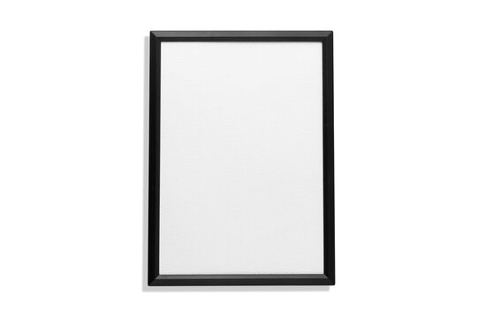 Black picture frame isolated on white background copy space for add message