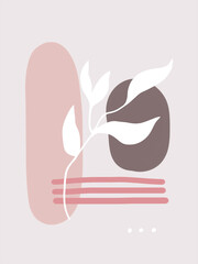 sweet pink botanical poscard and poster