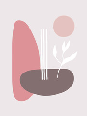 sweet pink botanical poscard and poster