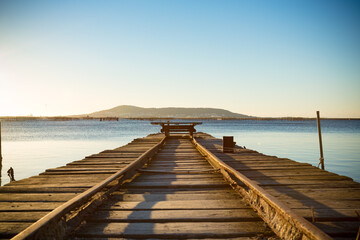 Fisherman's pontoon on the Thau lagoon