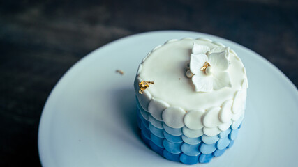 Wedding cake with blue colour