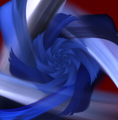 Blue bow. Abstract image. Computer generated. Fractal. 3D.