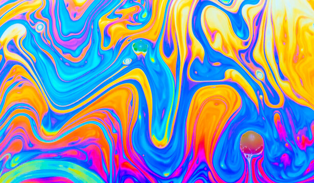 Rainbow colors created by soap, bubble,or oil makes can use for background
