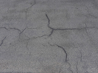 Texture of the old road with cracks