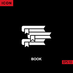 Icon book. Filled, glyph or flat vector icon symbol sign collection