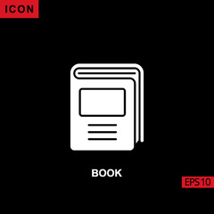 Icon book. Filled, glyph or flat vector icon symbol sign collection