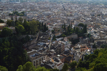 City Center of Granada Seen from the Alhambra, Spain