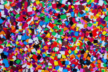 Colorful,paper confetti background,horizontal image and flat layout