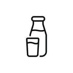 Dairy products. Milk line icon isolated on white background. Vector illustration