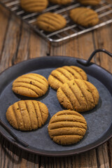 homemade baked cookies made with flour and jaggery