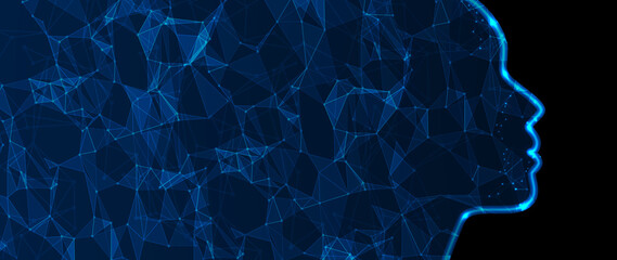 Abstract Artificial intelligence. Cloud computing. Machine learning. Technology web background. Virtual concept