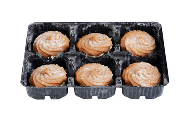 tray of gingerbread swirl cookies with cream filling