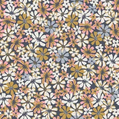 Gardinen Cute small flowers pattern. Ditsy vector pattern. Seamless background. Print for textile, home decor, wallpaper, gift wrap. © mgdrachal