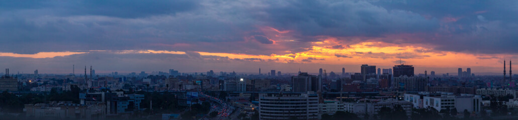 Fototapeta na wymiar Sunset in Cairo Egypt - Cityscape from Salah Salem