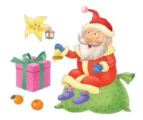 New Year 2021. Christmas. Illustration for children. Cute and funny cartoon characters