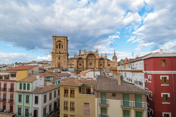 Facade of the cathedral of Granada, Spain