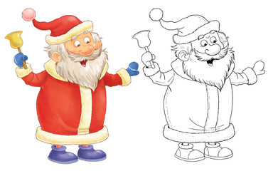 New Year 2021. Christmas. Illustration for children. Cute and funny cartoon characters