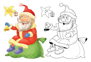 New Year 2021. Christmas. Illustration for children. Cute and funny cartoon characters