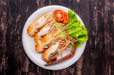 Baked shrimp tasty seafood