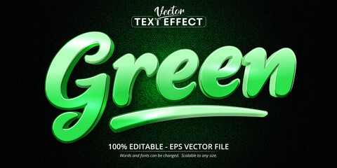 Green text, calligraphy style editable text effect