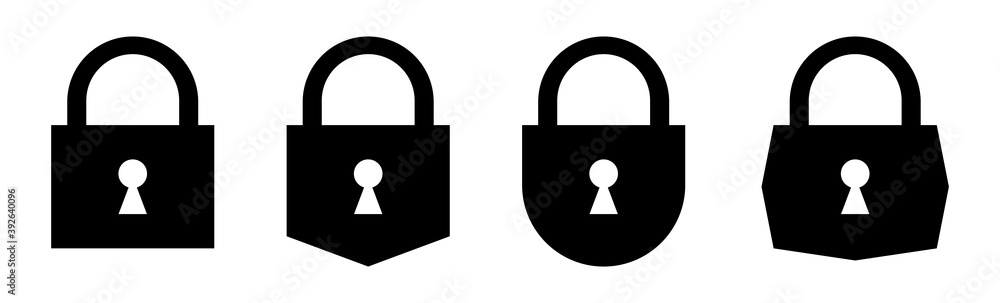 Poster lock icon isolated on background. security symbol. set of element for web, mobile applications or us