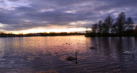  Sonnenuntergang am Kahler See in Kahl am Main