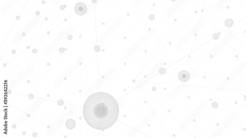 Poster gray circles and lines on a white background. abstraction. 3d rendering.