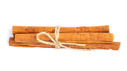 Cinnamon sticks isolated on white background