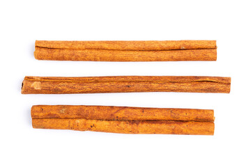 Cinnamon sticks isolated on white background
