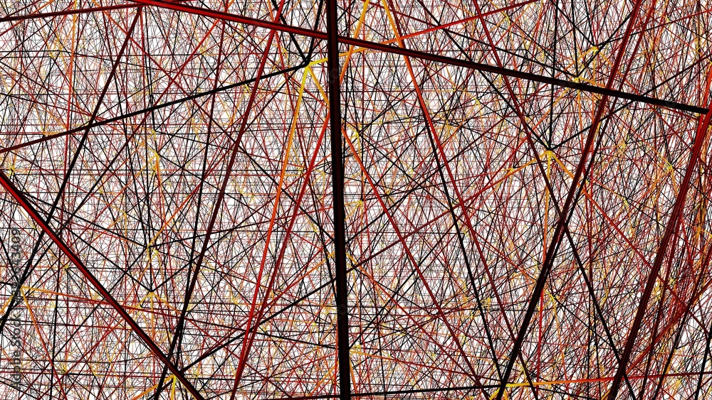 Poster abstract brown background in the form of knitting needles and lines. 3d rendering. wallpaper.
