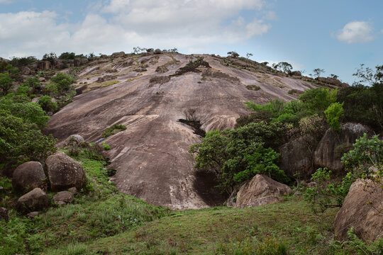Sibebe Rock or Bald Rock, a granite mountain near the capital city of Mbabane in the kingdom of Eswatini or Swaziland