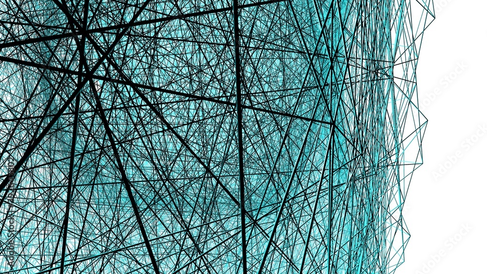 Poster abstract blue background in the form of spokes or lines. 3d rendering. wallpaper.