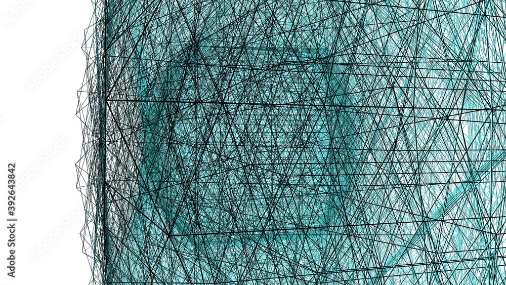 Poster abstract blue background in the form of spokes or lines. 3d rendering. wallpaper.