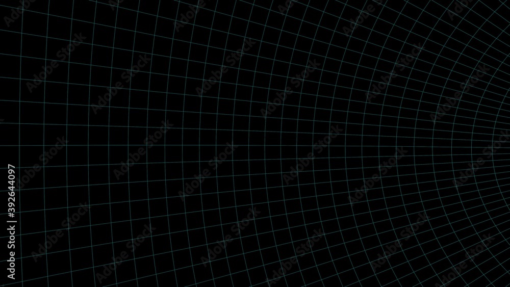 Poster circular grid on a black background. globe. 3d rendering.