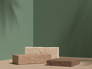 Abstract background, mock up scene with podium geometry shape for product display. 3D rendering