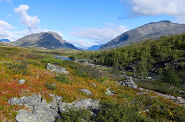 Fototapeta premium Arctic Lapland mountains in Sweden