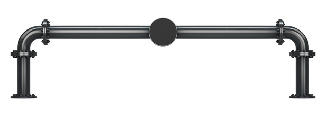 Black metal rotary beer tap on white background. A round billboard.